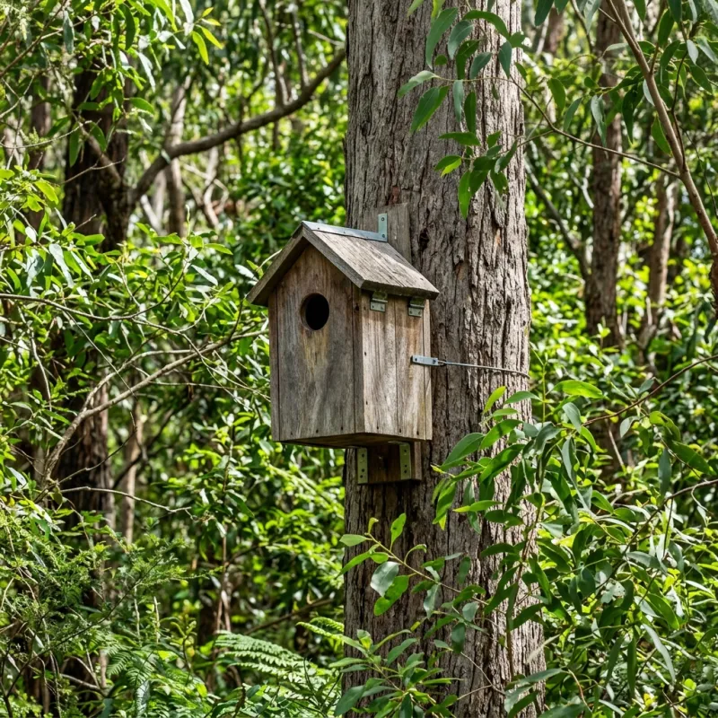 Animal nesting box installed as a humane alternative to a Soldiers Hill roof cavity