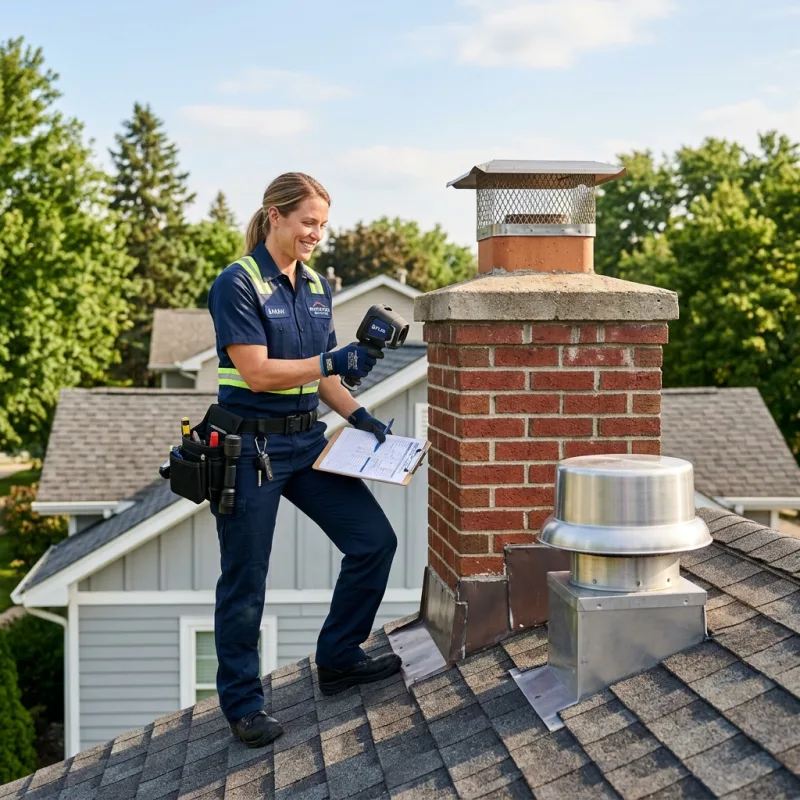 Technician inspecting a Soldiers Hill roof cavity and ductwork for a dead bird